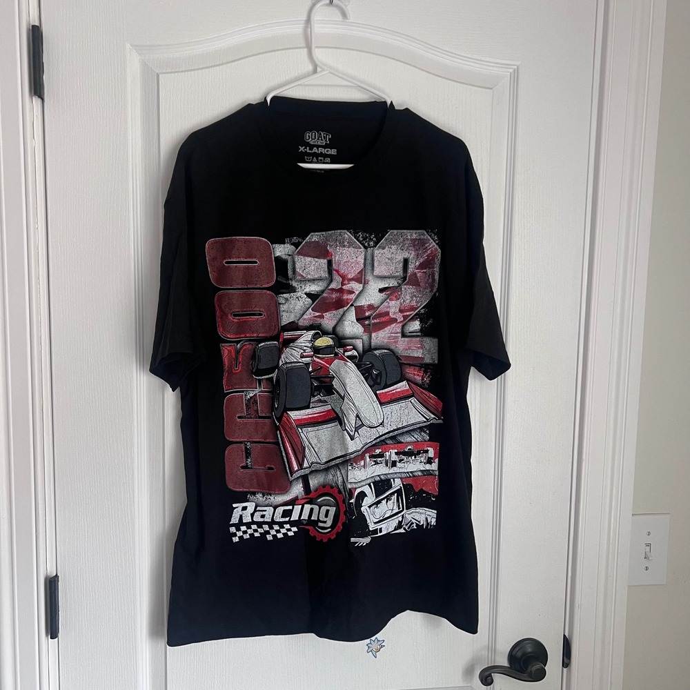 GOAT Crew Racing Graphic T-Shirt Mens XL‎ Black Formula Car Streetwear Tee NWOT